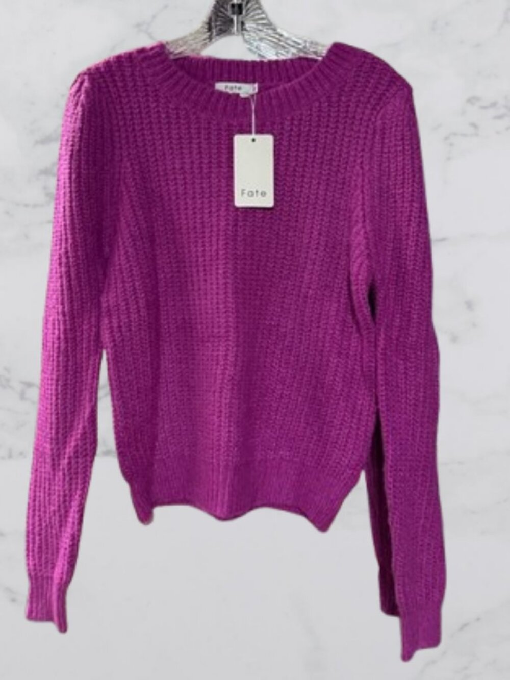 NWT Fate Bright Magenta Crewneck Sweater Size M